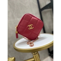 Famous Brand Chanel small diamond bag Grained Calfskin & Gold-Tone Metal AS2201 Pink