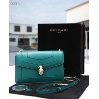 Duplicate Bvlgari Serpenti Forever leather small crossbody bag 28090 Emerald