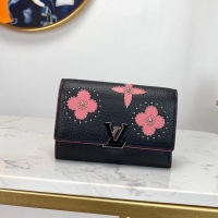 Top Grade Louis vuitton original CAPUCINES wallet M63222 black