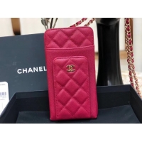 Unique Style Chanel Calfskin Chain Card packet & Gold-Tone Metal AP0990 rose