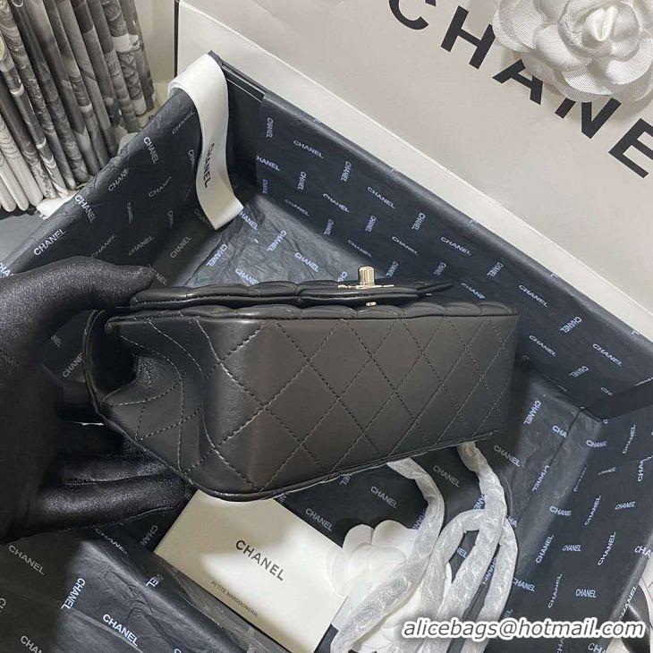 Top Quality Chanel Quilted Lambskin Flap Bag A35201 Black/Silver