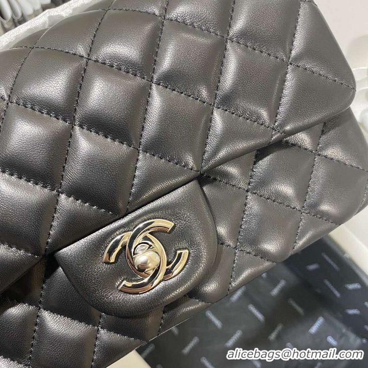 Top Quality Chanel Quilted Lambskin Flap Bag A35201 Black/Silver