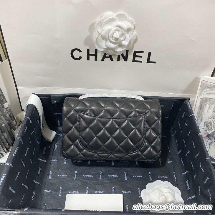 Top Quality Chanel Quilted Lambskin Flap Bag A35201 Black/Silver