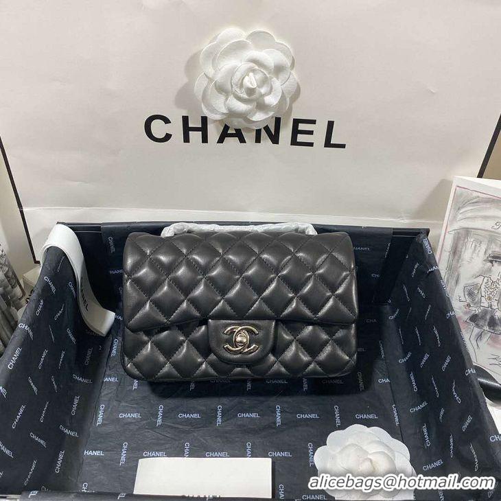 Top Quality Chanel Quilted Lambskin Flap Bag A35201 Black/Silver