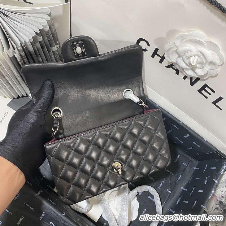 Top Quality Chanel Quilted Lambskin Flap Bag A35201 Black/Silver