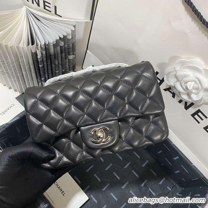 Top Quality Chanel Quilted Lambskin Flap Bag A35201 Black/Silver