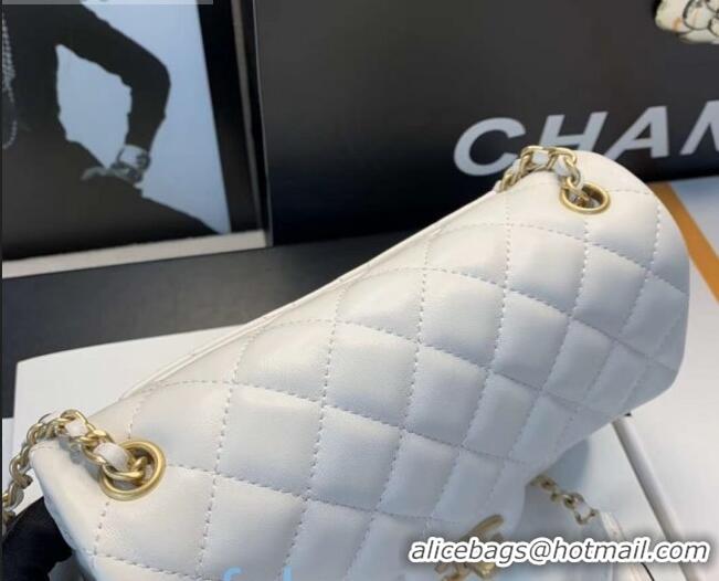 Best Design Chanel Romance Quilted Lambskin Small Flap Bag with ruffled Strap AS2204 White 2020