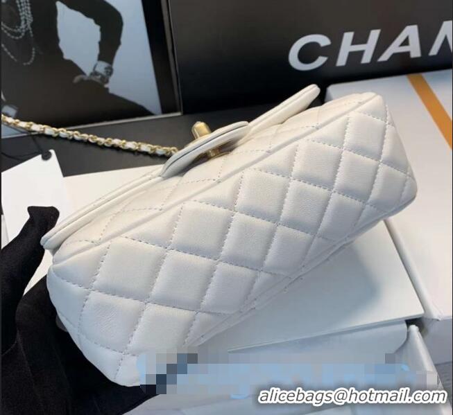 Best Design Chanel Romance Quilted Lambskin Small Flap Bag with ruffled Strap AS2204 White 2020