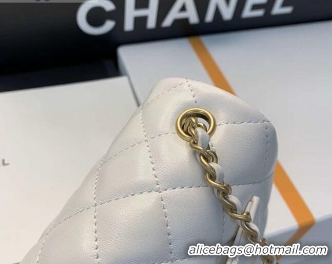 Best Design Chanel Romance Quilted Lambskin Small Flap Bag with ruffled Strap AS2204 White 2020