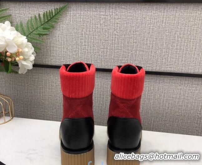 Purchase Chanel Quilted Suede Short Boots 12006 Red