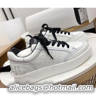 Best Luxury Chanel Calfskin Sneakers G36295 White/Black 2020