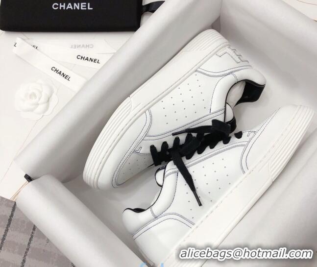 Best Luxury Chanel Calfskin Sneakers G36295 White/Black 2020