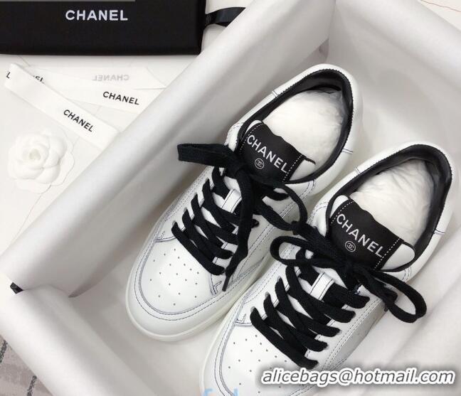 Best Luxury Chanel Calfskin Sneakers G36295 White/Black 2020