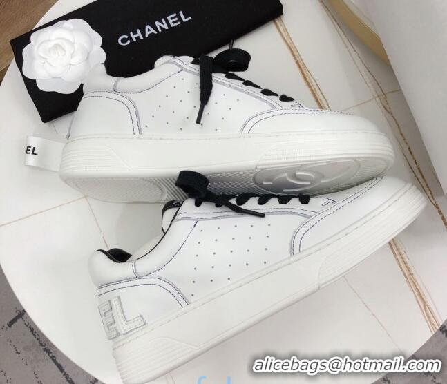 Best Luxury Chanel Calfskin Sneakers G36295 White/Black 2020