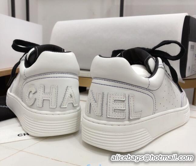 Best Luxury Chanel Calfskin Sneakers G36295 White/Black 2020