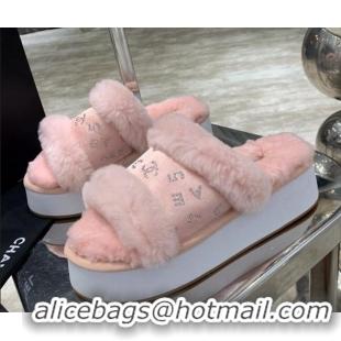 New Style Chanel Crystal CC Platform Sandals 22058 Pink