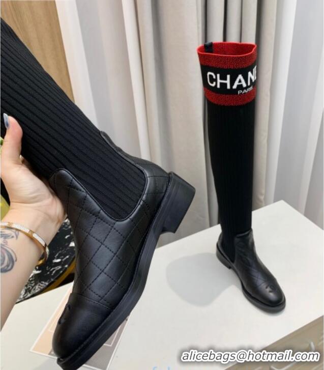 Classic Hot Chanel Knit Stretch Sock High Boots Black/Red 20102001 2020