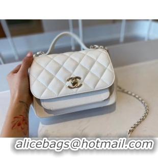 Good Discount Chanel small flap bag Calfskin & Gold-Tone Metal A93749 white