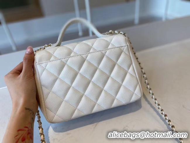 Good Discount Chanel small flap bag Calfskin & Gold-Tone Metal A93749 white