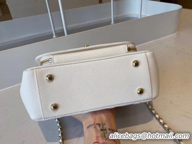 Good Discount Chanel small flap bag Calfskin & Gold-Tone Metal A93749 white