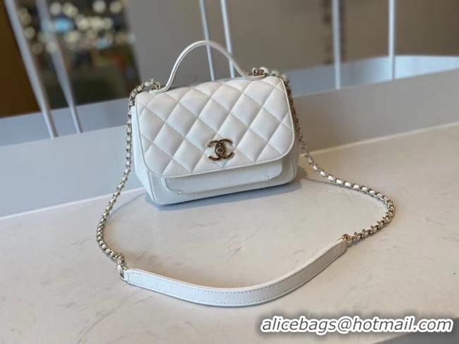 Good Discount Chanel small flap bag Calfskin & Gold-Tone Metal A93749 white