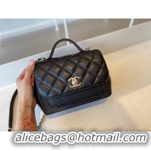 Pretty Style Chanel small flap bag Calfskin & Gold-Tone Metal A93749 black