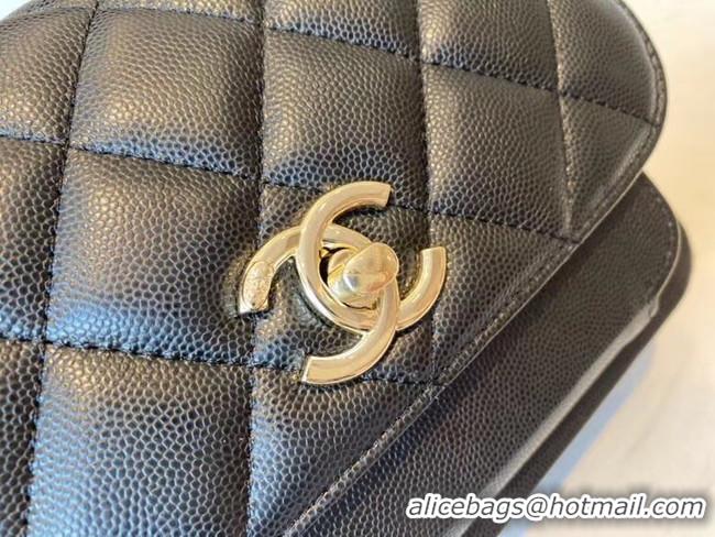 Pretty Style Chanel small flap bag Calfskin & Gold-Tone Metal A93749 black