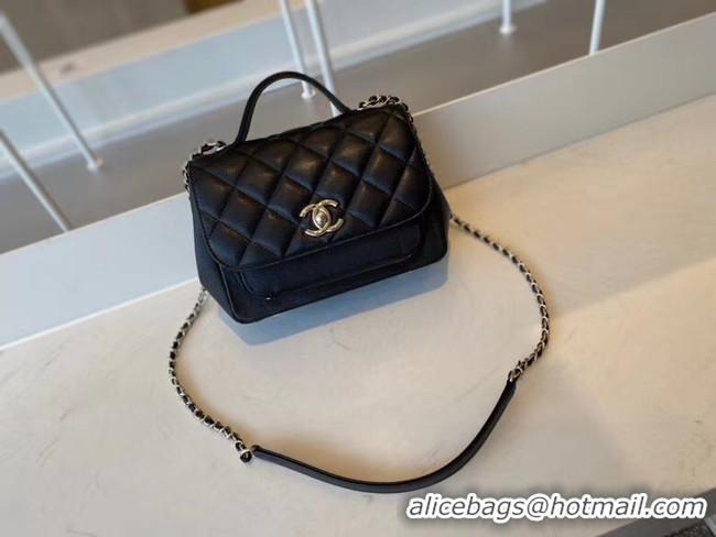 Pretty Style Chanel small flap bag Calfskin & Gold-Tone Metal A93749 black