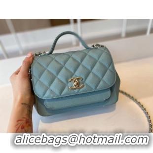 Best Grade Chanel small flap bag Calfskin & Gold-Tone Metal A93749 blue