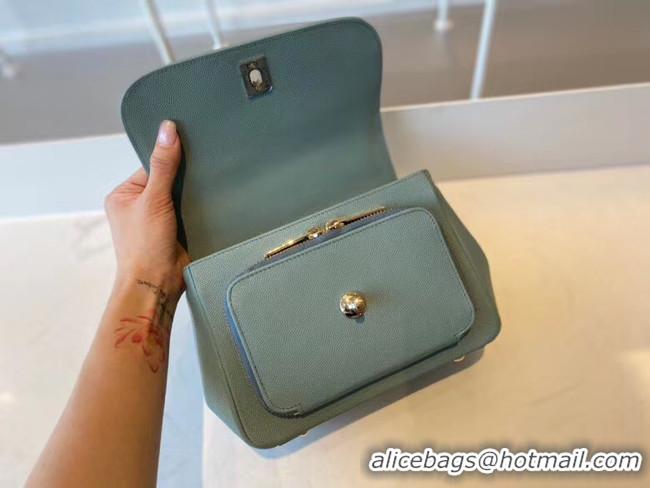 Best Grade Chanel small flap bag Calfskin & Gold-Tone Metal A93749 blue