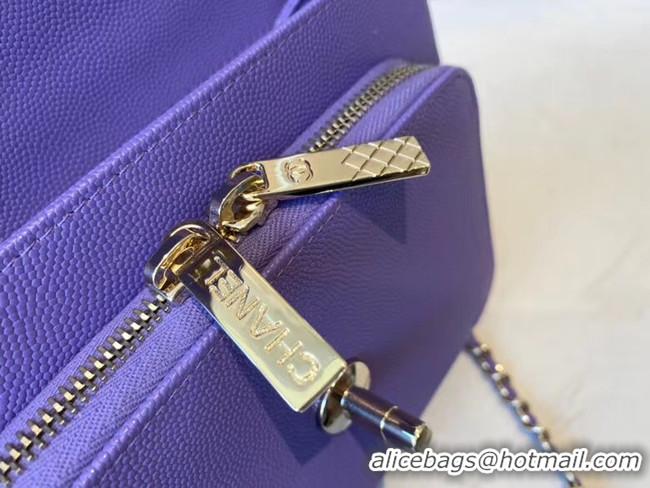 Cheapest Chanel small flap bag Calfskin & Gold-Tone Metal A93749 purple