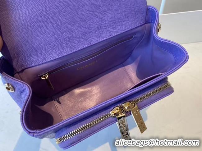 Cheapest Chanel small flap bag Calfskin & Gold-Tone Metal A93749 purple