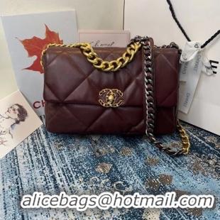 Grade Quality Chanel 19 flap bag AS1161 Burgundy