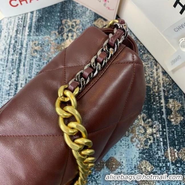 Classic Cheapest Chanel 19 flap bag AS1162 Burgundy