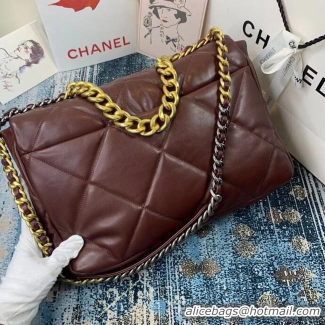 Classic Cheapest Chanel 19 flap bag AS1162 Burgundy