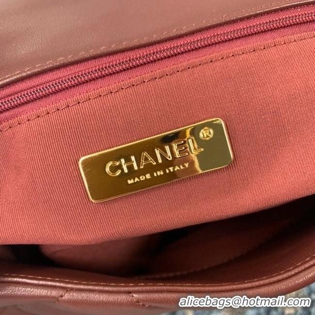 Classic Cheapest Chanel 19 flap bag AS1162 Burgundy