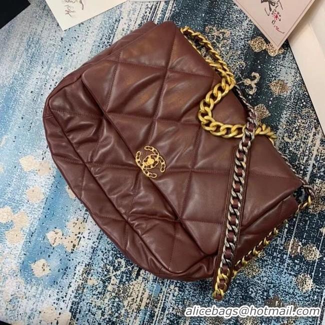 Classic Cheapest Chanel 19 flap bag AS1162 Burgundy