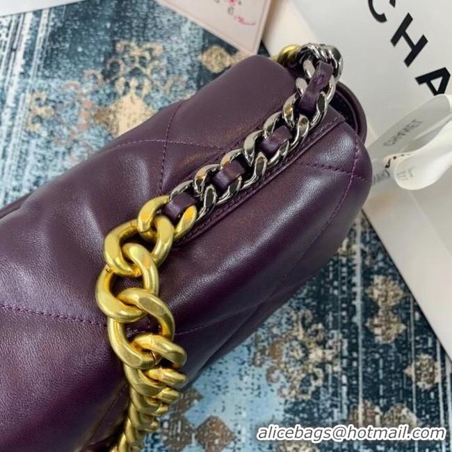 Buy New Cheap Chanel 19 flap bag AS1162 deep purple