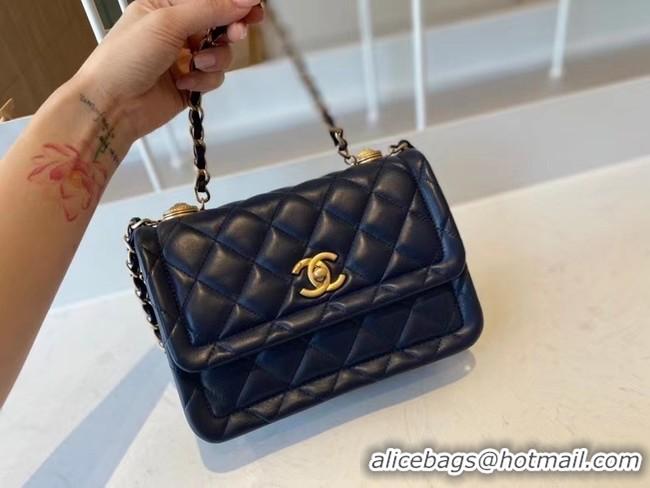 Super Quality Chanel flap bag Calfskin & Gold-Tone Metal AS2055 Royal Blue