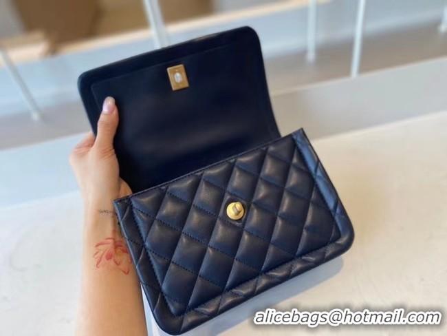 Super Quality Chanel flap bag Calfskin & Gold-Tone Metal AS2055 Royal Blue