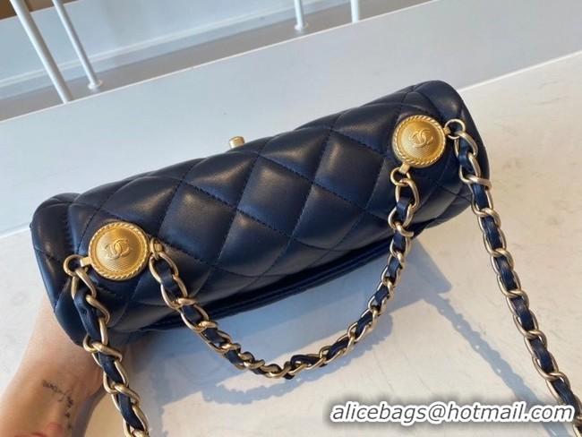 Super Quality Chanel flap bag Calfskin & Gold-Tone Metal AS2055 Royal Blue