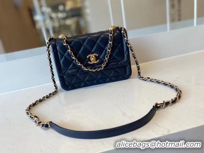 Super Quality Chanel flap bag Calfskin & Gold-Tone Metal AS2055 Royal Blue