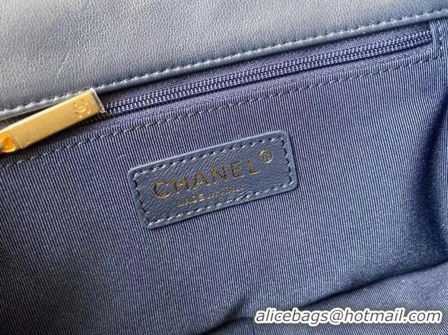 Super Quality Chanel flap bag Calfskin & Gold-Tone Metal AS2055 Royal Blue