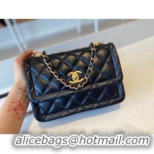 Market Sells Chanel flap bag Calfskin & Gold-Tone Metal AS2055 black