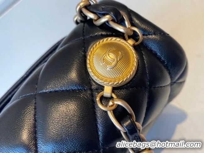 Market Sells Chanel flap bag Calfskin & Gold-Tone Metal AS2055 black