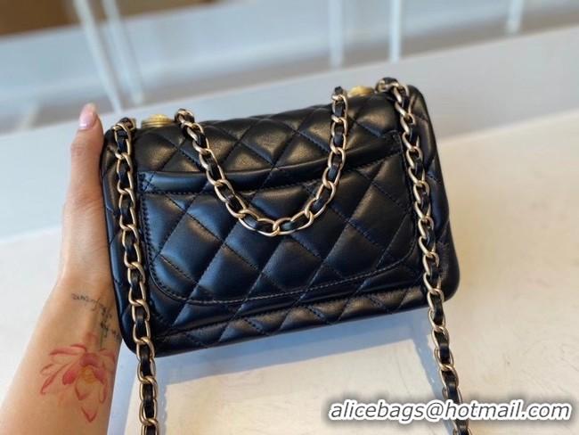 Market Sells Chanel flap bag Calfskin & Gold-Tone Metal AS2055 black