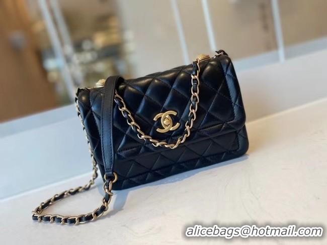 Market Sells Chanel flap bag Calfskin & Gold-Tone Metal AS2055 black