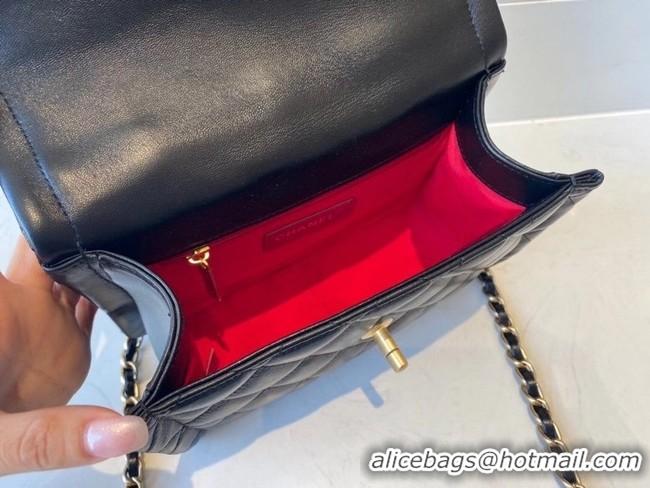 Market Sells Chanel flap bag Calfskin & Gold-Tone Metal AS2055 black