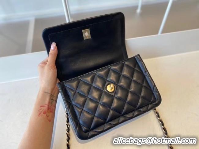 Market Sells Chanel flap bag Calfskin & Gold-Tone Metal AS2055 black