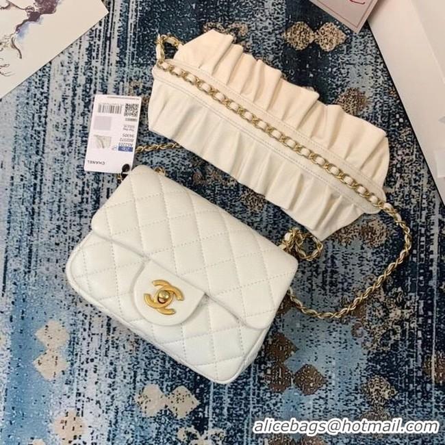 Super Quality Chanel small flap bag Lambskin & Gold-Tone Metal AS2203 White